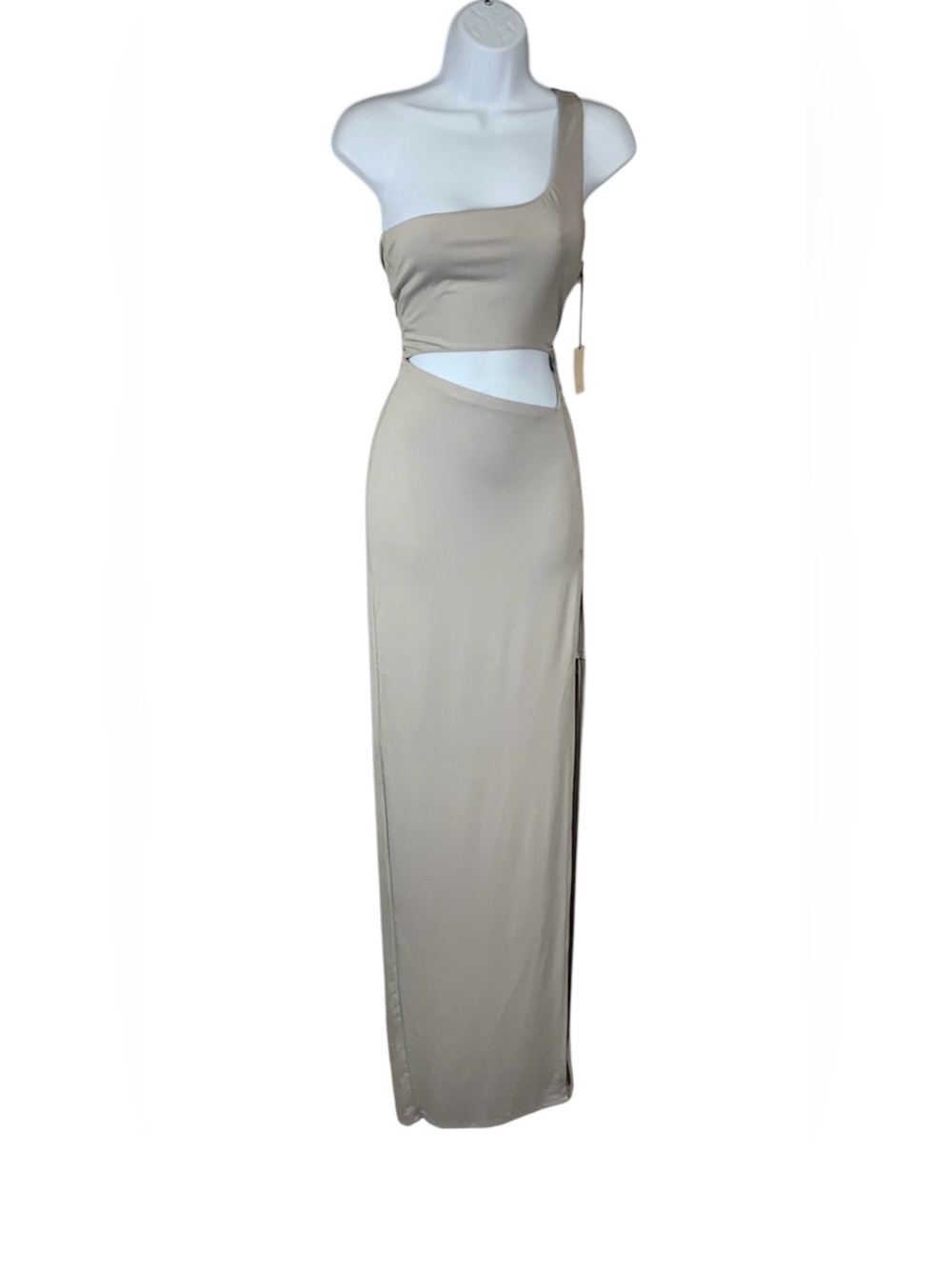 Superdown Erla Light Grey Cutout Maxi Dress